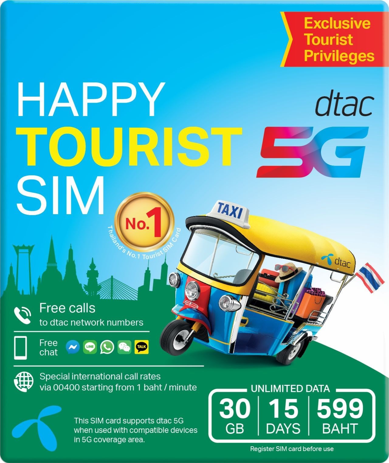 SIM 5G Thái Lan - nhận tại sân bay